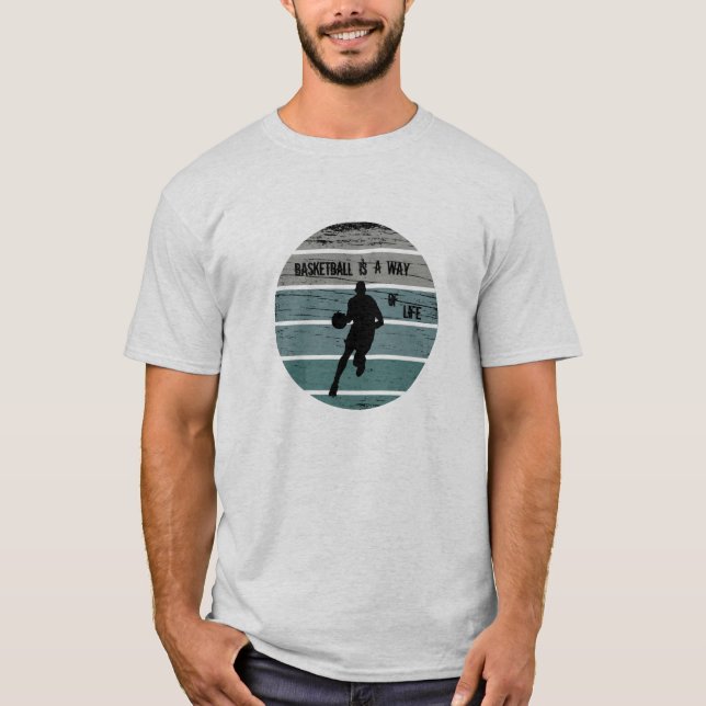 T-shirt Lecteur de basket-ball coucher de soleil vintage s (Devant)