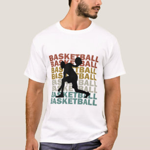 T-shirt Lecteur de basket-ball style rétro vintage texte