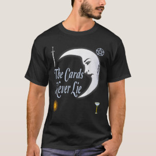 T-shirt Lecteur de cartes de tarot Deck Lune Soleil Baguet
