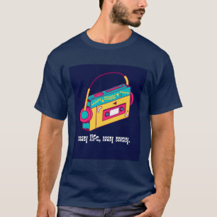 T-shirt Lecteur de cassette néon rétro Ma vie, ma façon Gr