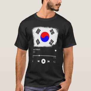T-shirt Lecteur de musique K Pop coréen Kpop Drapeau corée