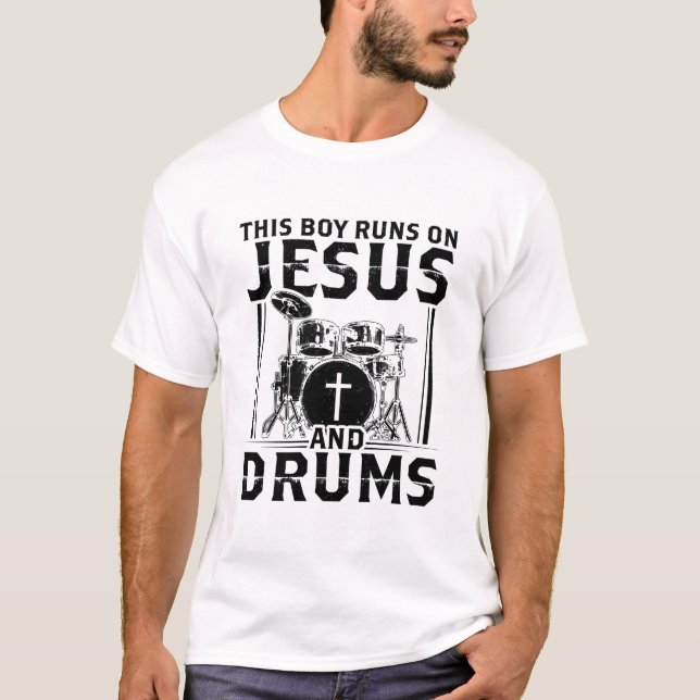 T-shirt Lecteur de tambours | Christian Jesus Band Drummer (Devant)