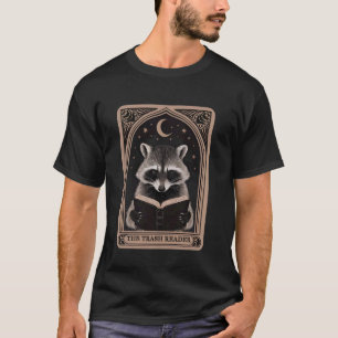 T-shirt Lecteur Déchets Funny Raccoon Tarot Card Dark Rom