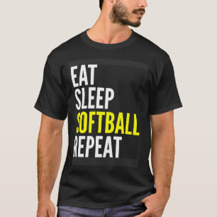 T-shirt Lecteur Softball Manger Sleep Softball Répétition