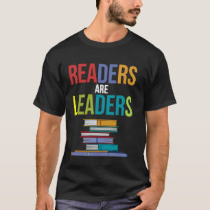 T-shirt Lecteurs Sont Leaders Livre Coloré Empilé Art