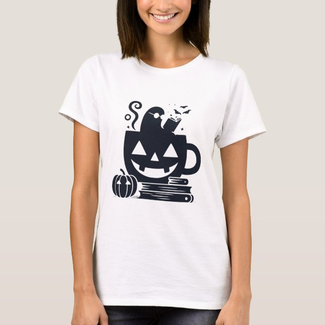T-shirt Lecture Cosy de Fantôme Halloween (Devant)