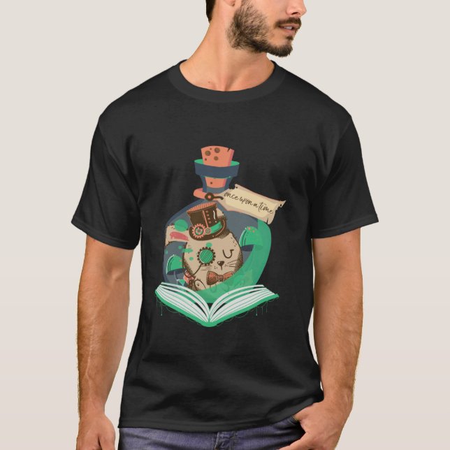 T-shirt Lecture de livre Graphisme Magic Rabbit Steampunk  (Devant)