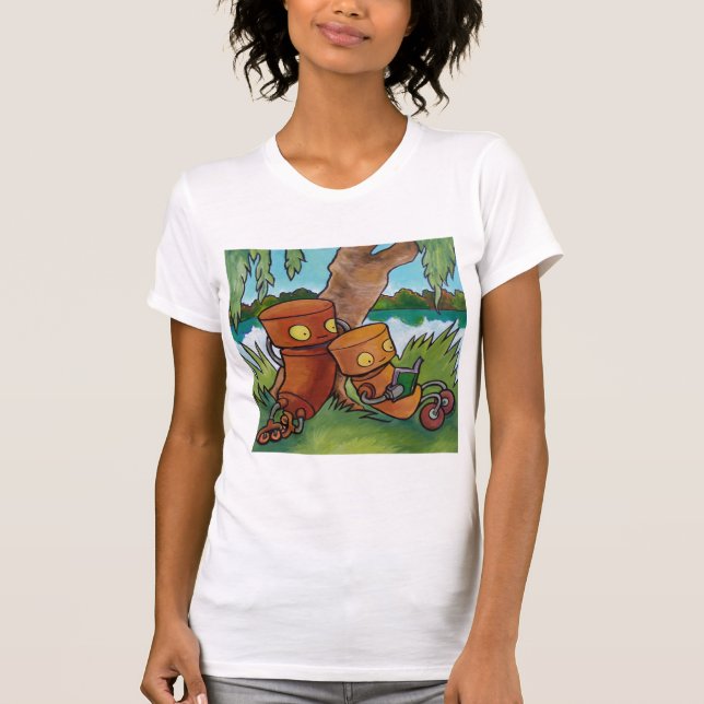 T-shirt Lecture de robots (Devant)