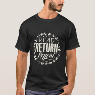 T-shirt Lecture Lire Retour Répéter Louveur du livre de bi