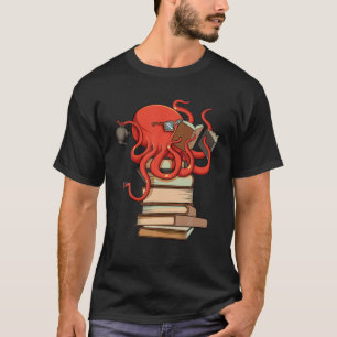 T-shirt Lecture Octopus Ocean Reader Bibliothécaire Livre