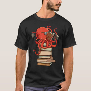 T-shirt Lecture Octopus Ocean Reader Bibliothécaire Livre