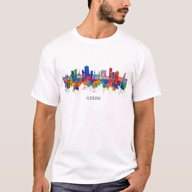T-shirt Leeds England Skyline (Devant)