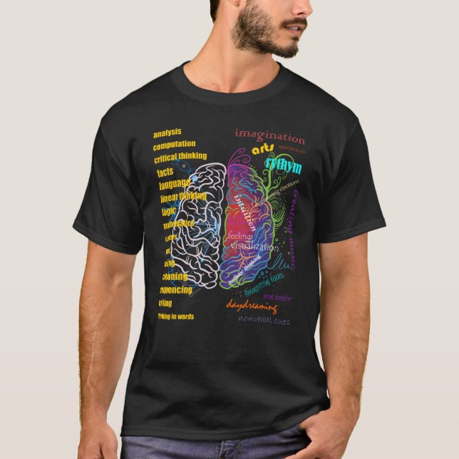T-shirt Left Brain Right Brain Hemispheres (Devant)