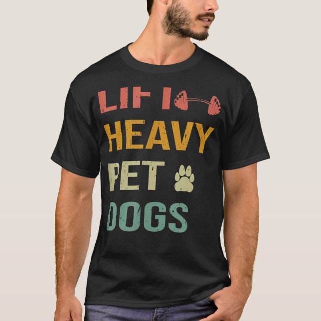 T-shirt Left Heavy Pet Chiens Poids Lifting Gym entraîneme (Devant)