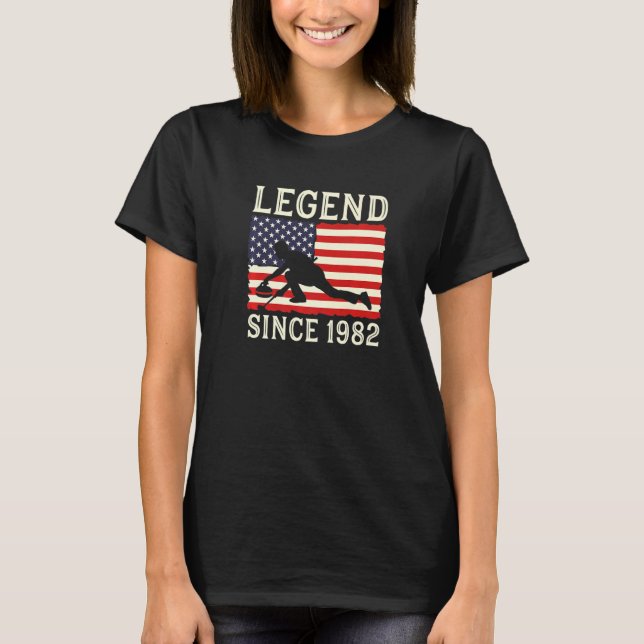 T-shirt Legend Curling Player Since 1982 Curling Curling P (Devant)