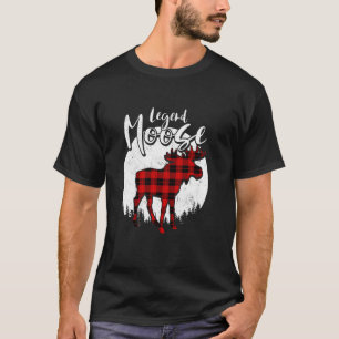 T-shirt Legend Moose Red Plaid Buffalo Correspondance fami