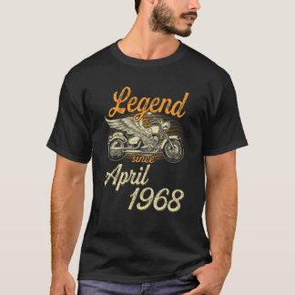 T-shirt Legend Since April 1968 Age 54Th Birthday Motorcyc
