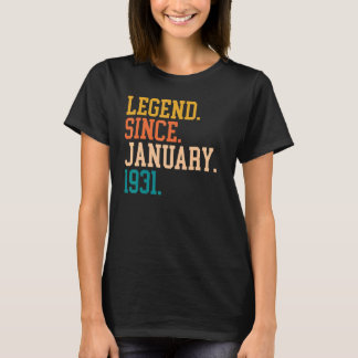 T-shirt Legend Since January 1931 For Men Women January 19