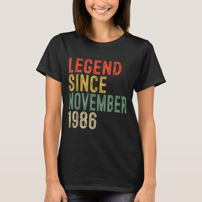T-shirt Legend Since November 1986 &#; th Birthday &#;  Ye (Devant)