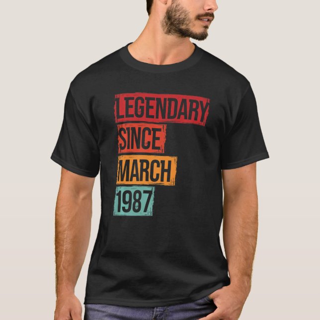 T-shirt Légendaire anniversaire depuis mars 1987 (Devant)