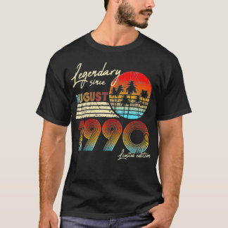 T-shirt Légendaire Depuis Anniversaire Août 1990 30E Oisea