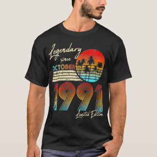 T-shirt Légendaire Depuis Anniversaire Octobre 1991 Vintag
