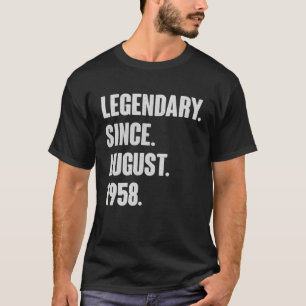 T-shirt Légendaire Depuis Août 1958 Cadeau Anniversaire Po