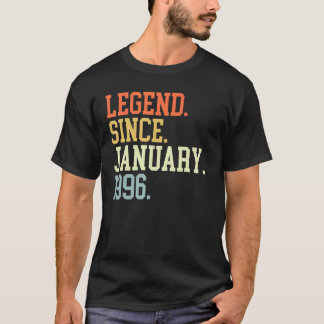 T-shirt Légendaire depuis janvier 1996 pour hommes femmes 