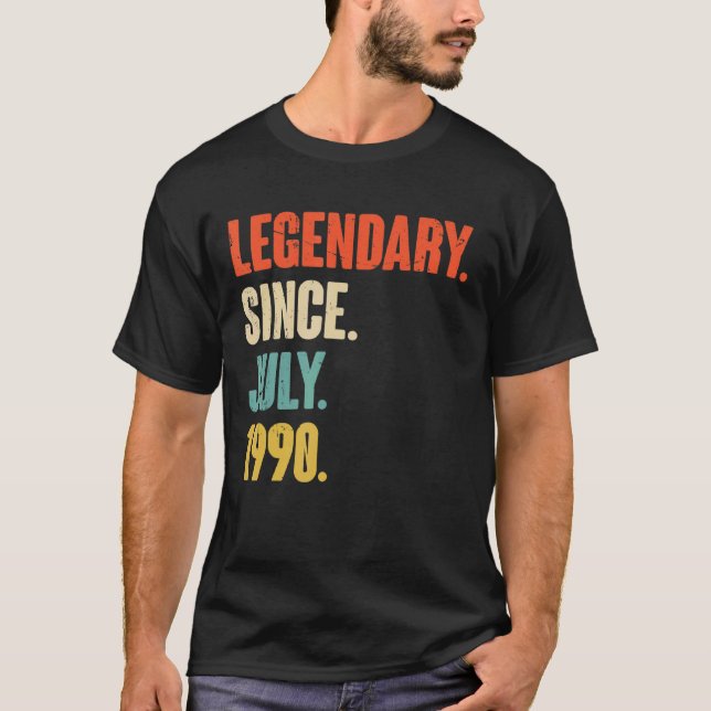T-shirt Légendaire depuis juillet 1990 32 ans 32e naissanc (Devant)