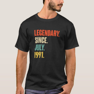T-shirt Légendaire depuis juillet 1991 31 ans 31e naissanc