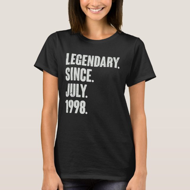 T-shirt Légendaire depuis juillet 1998 24 ans 24e annivers (Devant)