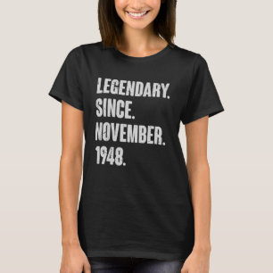 T-shirt Légendaire depuis novembre 1948 74 Ans 74e Bi