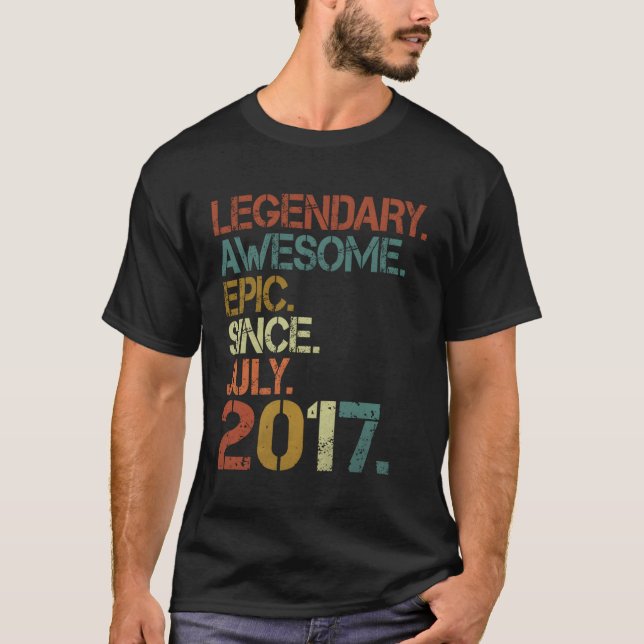 T-shirt Légendaire Épopée Awesome Depuis Juillet 2017 6E (Devant)