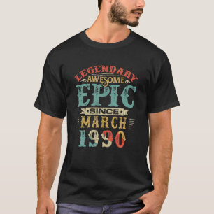 T-shirt Légendaire Épopée stupéfiante depuis MARS 1990 Ann