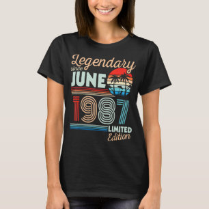 T-shirt Légendaire Juin 1987 Joyeux anniversaire 35 ans Lt