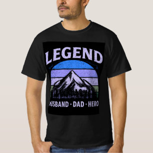 T-shirt Légendaire Mari Papa Héros Vintage Fête des Pères
