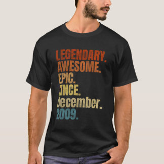 T-shirt Légendaire Rétro Depuis Décembre 2009 T Chemise 10