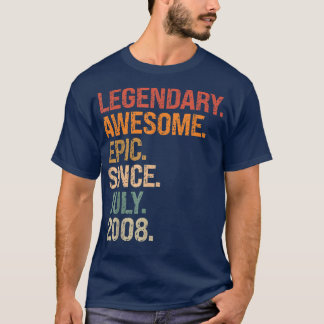 T-shirt Legendary Awesome Epic Since July 2008 14th Birthd