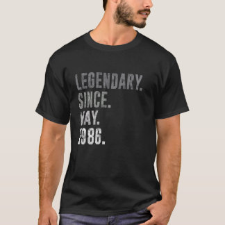 T-shirt Legendary since May 1986 39th birthday vintage 198