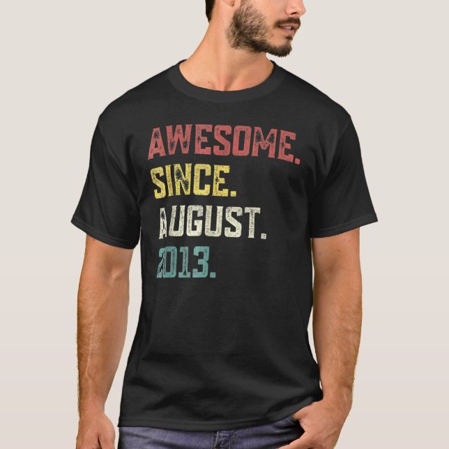 T-shirt Légende 9 ans depuis août 2013 9e anniversaire (Devant)