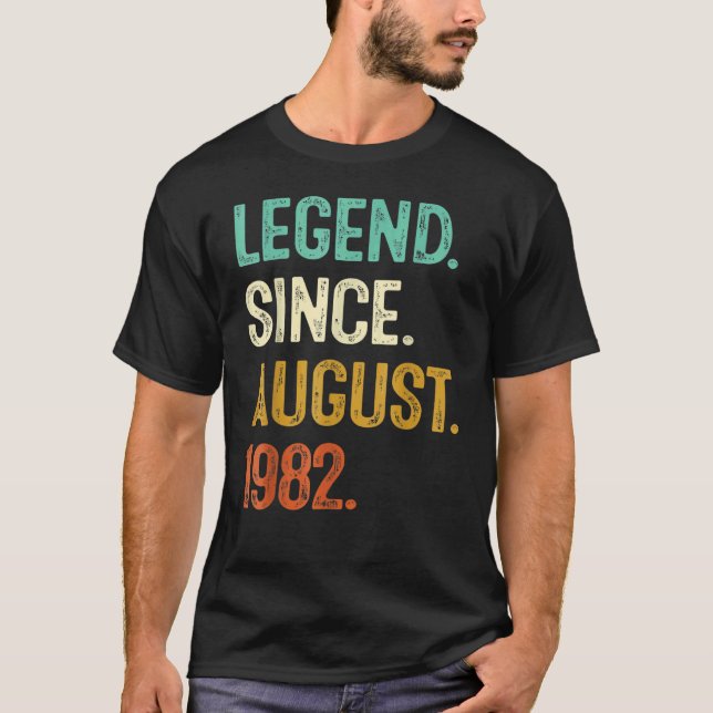 T-shirt Légende de 40 ans depuis août 1982 40e anniversair (Devant)