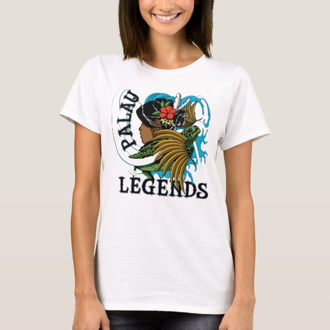 T-shirt Légende de jupe de tortue et d'herbe des Palaos (Devant)