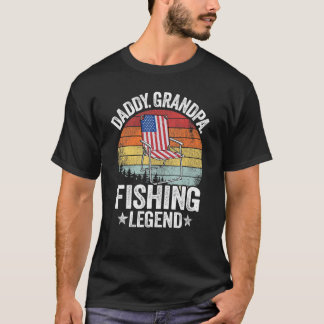 T-shirt Légende de pêche Papa Grand-père américain Hommes