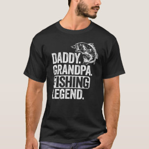 T-shirt Légende de pêche Papa Grand-père Homme Poisson Bas
