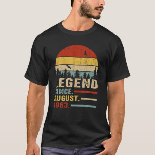 T-shirt Légende Depuis Août 1963 Rétro 57 Ans 57E Bi