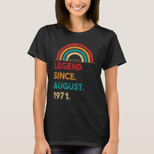 T-shirt Légende Depuis Août 1971 51ème Anniversaire Né En
