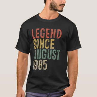 T-shirt Légende Depuis Août 1985 35E Cadeau Anniversaire 3