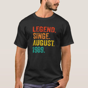 T-shirt Légende depuis août 1989 Rétro 33 ans 33ème B
