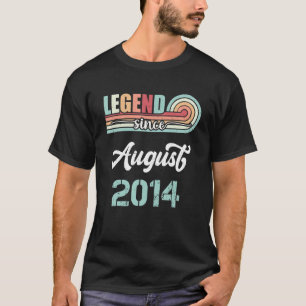 T-shirt Légende depuis août 2014 Naissance Vintage de 8 an