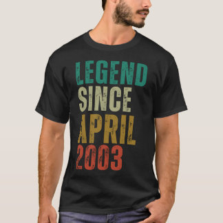 T-shirt Légende depuis avril 2003 18e anniversaire Cadeau 